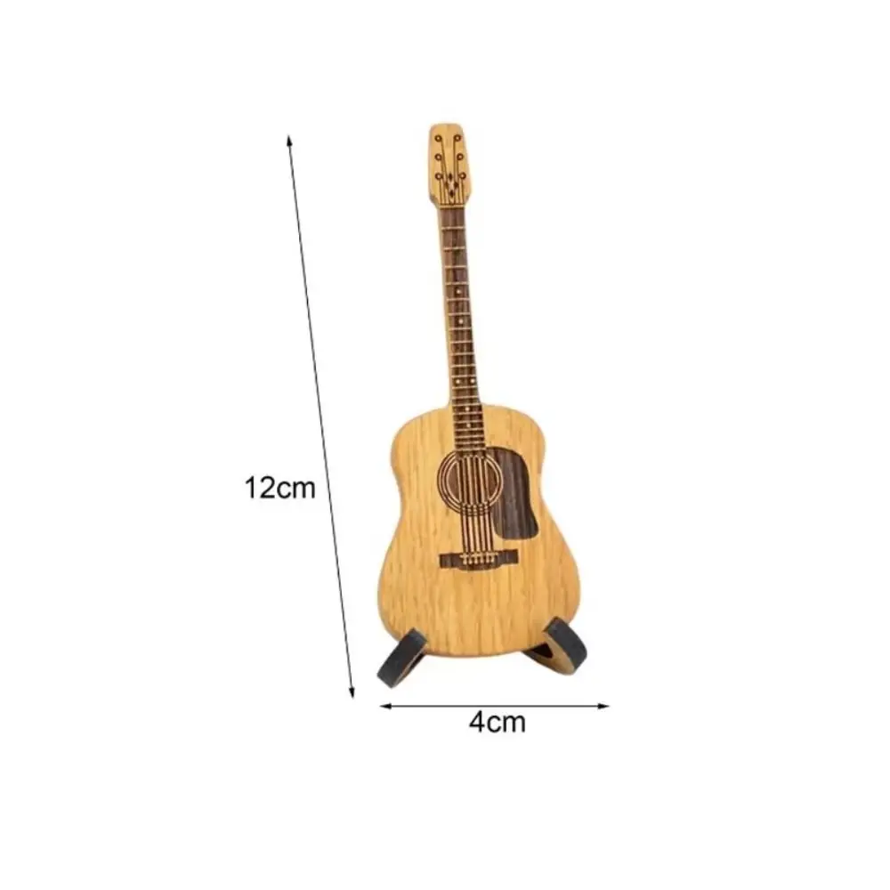 Caja de madera para púas de guitarra acústica con soporte