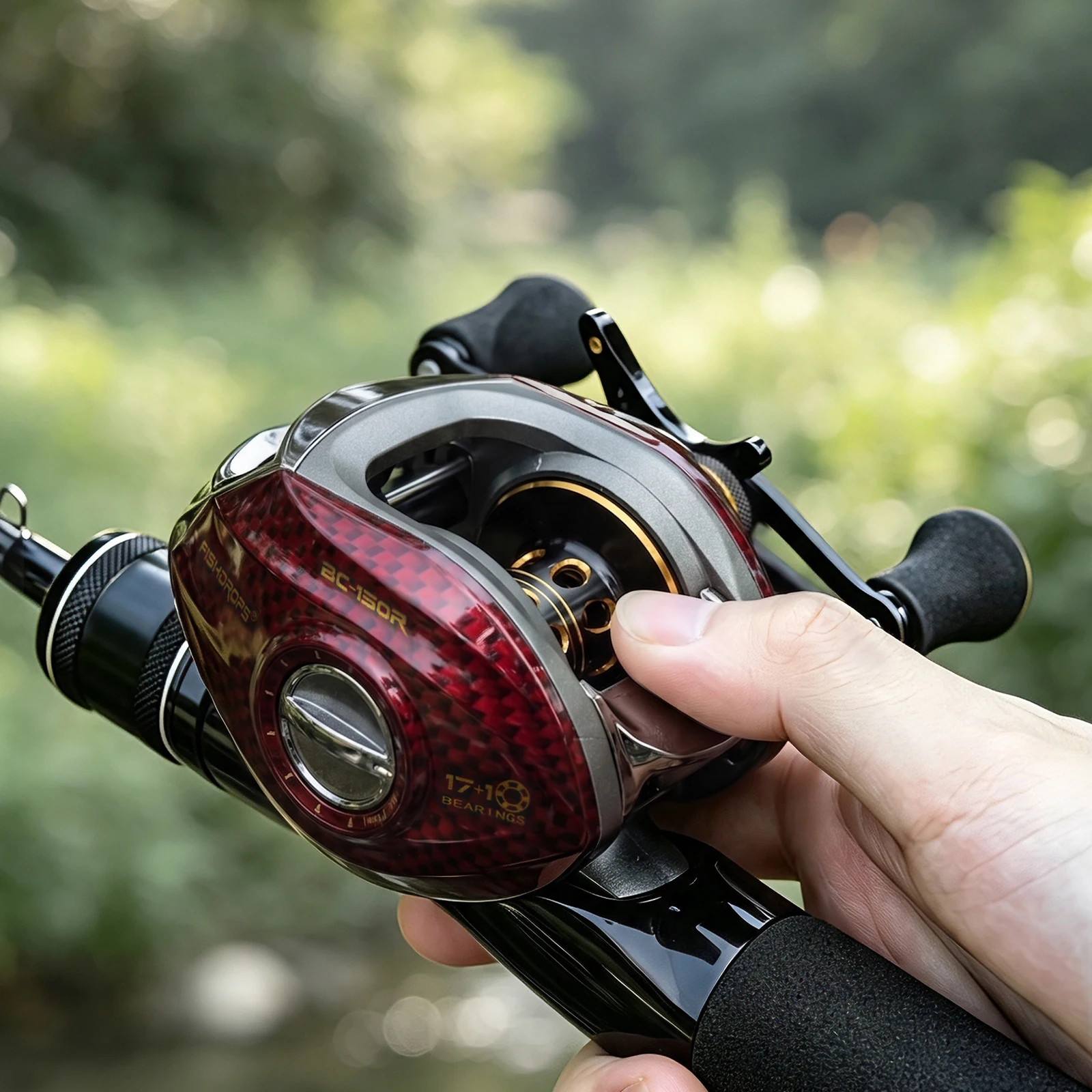 Carrete Baitcasting Fishdrops freno magnético perfil bajo multiplicador - imagen 5