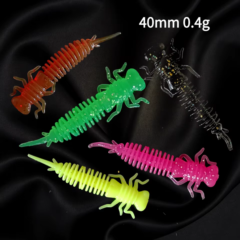 Mukun Mini Vinilo Larva Libélula – Cebo blando para pesca - imagen 4