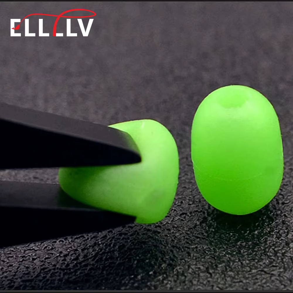 Anzuelos Elllv Cuentas Luminosas Verdes – Taper beads cilíndricas agua salada - imagen 2