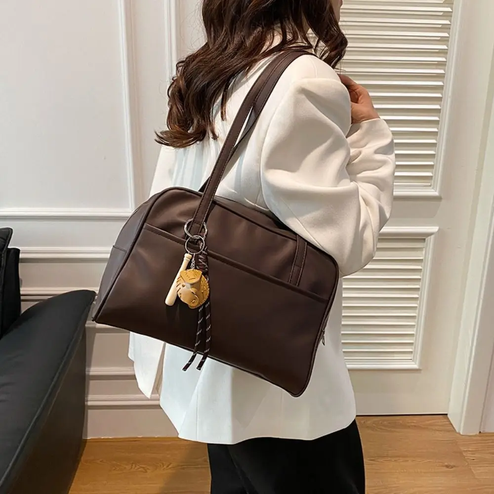 Bolso bandolera PU de cuero para mujer gran capacidad con colgante - imagen 5