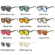 Gafas de sol cuadradas UV400 estilo aviador montura grande negras
