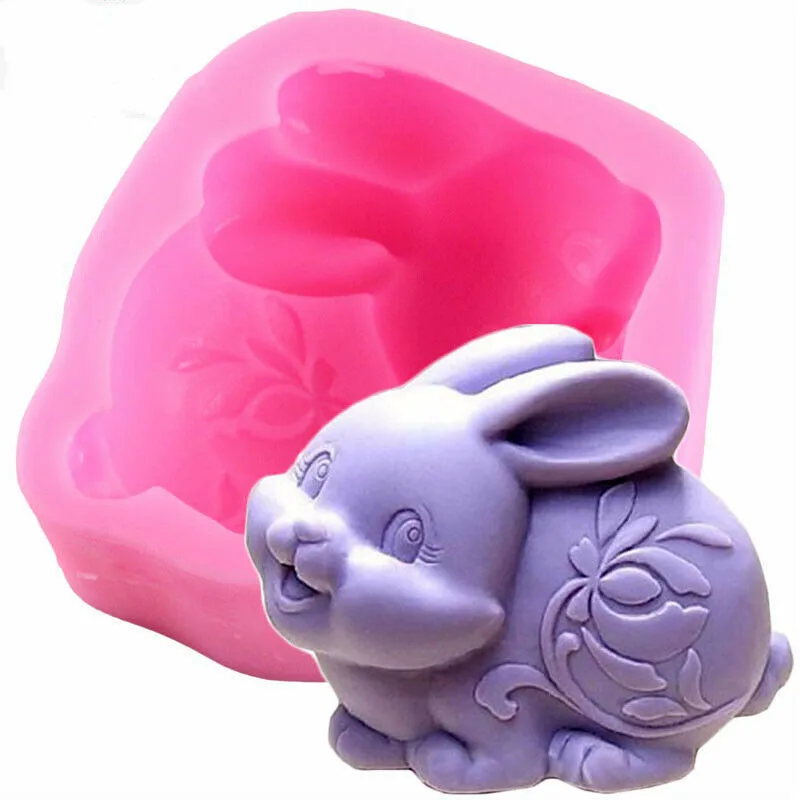 Molde de silicona con figura de conejo de Pascua