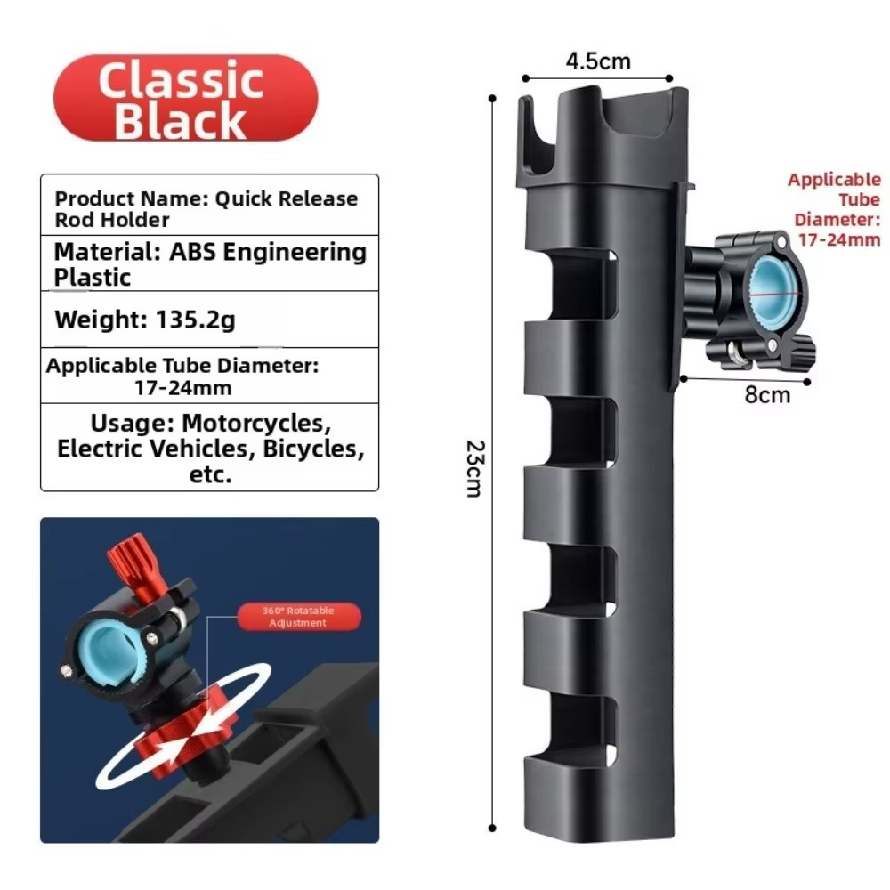 Soporte Giratorio para Cañas de Pesca en ATV – Ajustable 360° para Tubos 17-24 mm - imagen 2