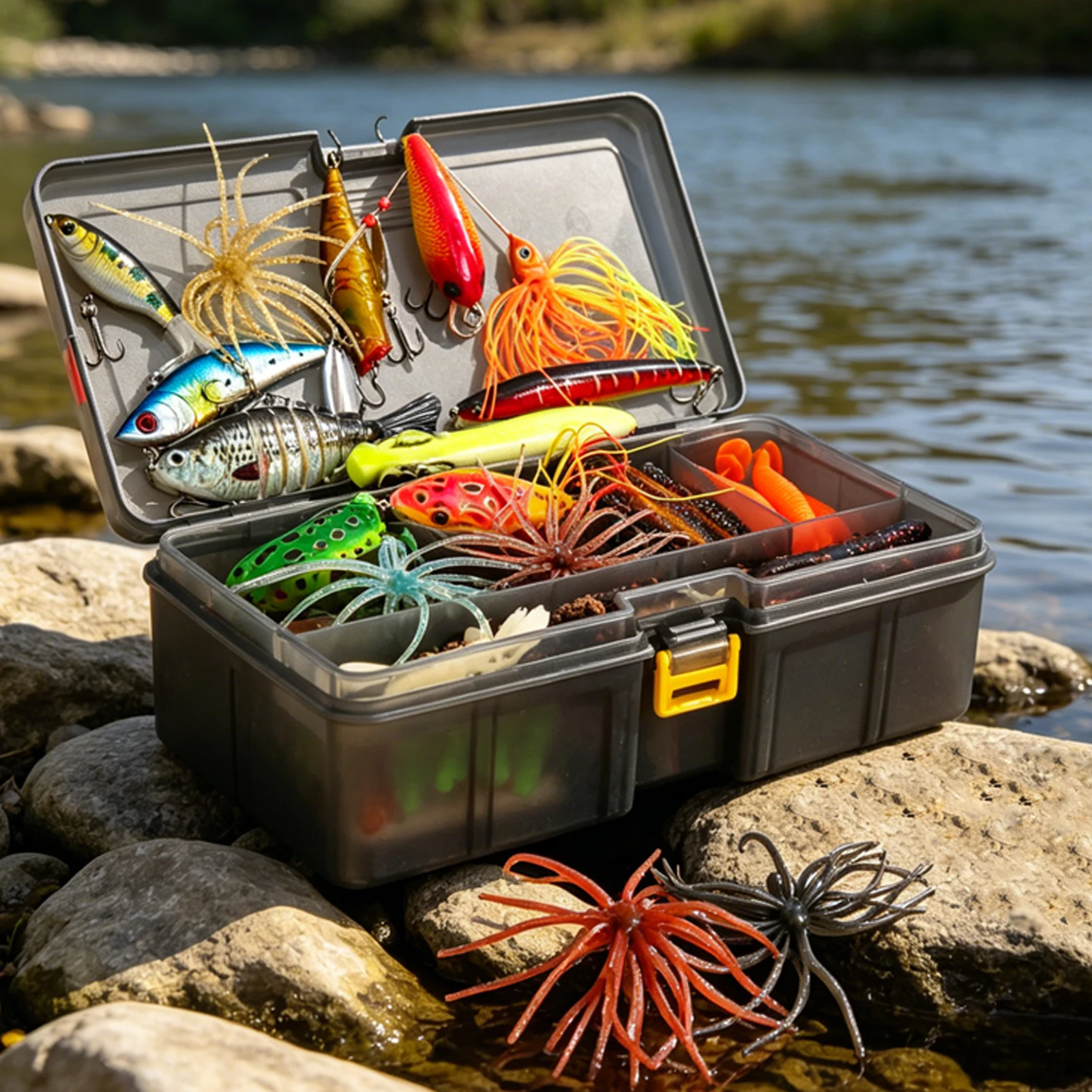 Kit de señuelos Fisher para pesca con lombrices blandas y cebo erizo - imagen 2