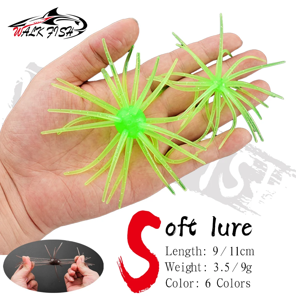 WALK FISH Señuelo de silicona TPE para lubina y lucio, erizo de mar - imagen 5