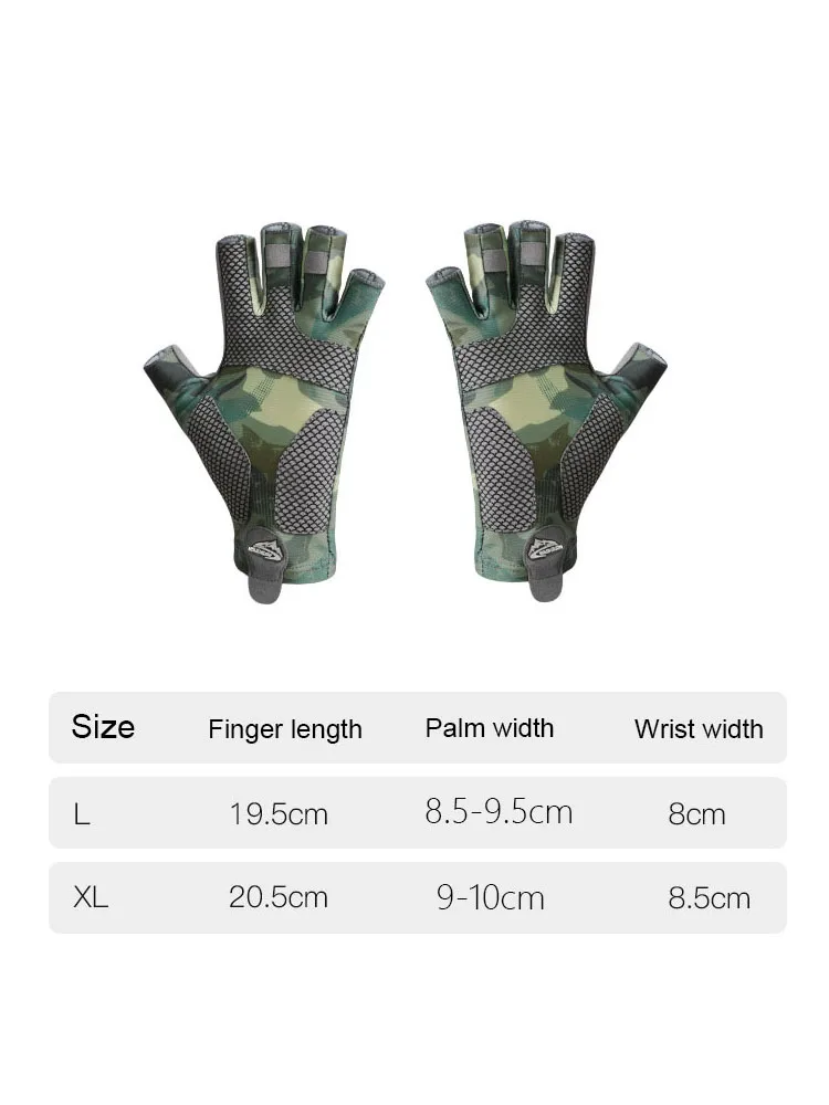 Guantes half finger pesca – Antideslizantes con protección solar - imagen 3