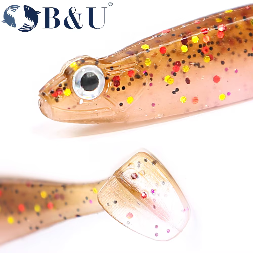 B&U Shad T-tail - Senuelo suave 3D ojos para lucio y lucioperca - imagen 3