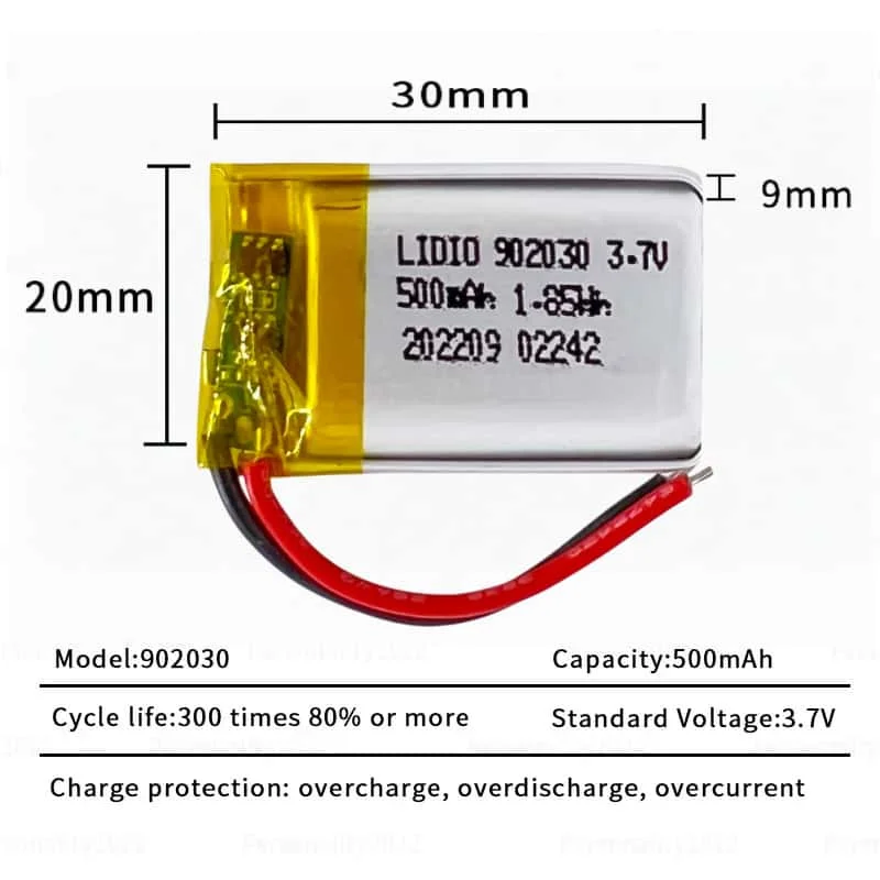 Batería Li-Po recargable para dispositivo antirrobo GPS y DVD