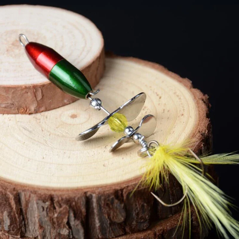 OUTKIT Spinner Bait Largo de Casting - Metálico con Cola Doble Trucha - imagen 4