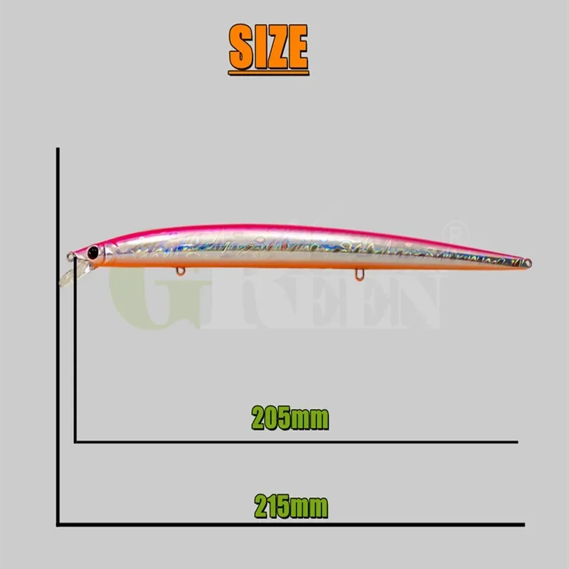 Señuelo minnow flotante mar enriquece roca trolling swimbait 205mm 34,5g - imagen 5