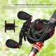 Carrete Micro TS de caída de carbono para pesca Luya, negro y rojo - imagen 5