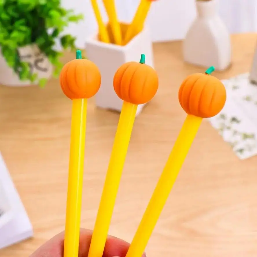Bolígrafos de gel con forma de calabaza recargables punta aguja negra
