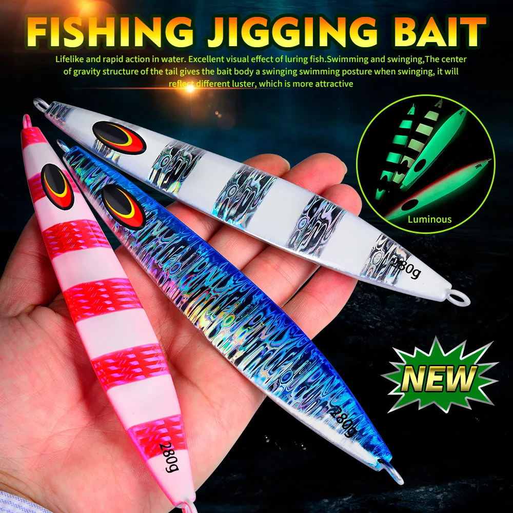 Señuelo metálico luminoso FTK para jigging lento