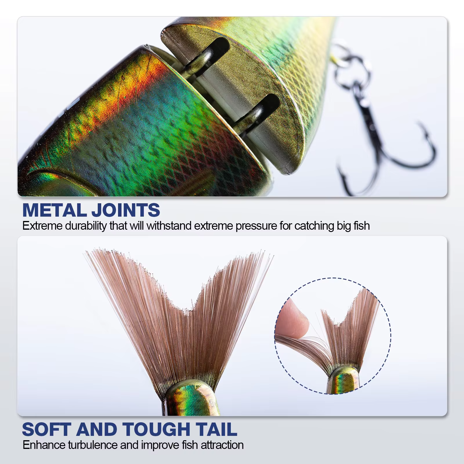 Señuelo Goture Fiber Tail 12 cm – Cuerpo texturizado para fondo - imagen 2