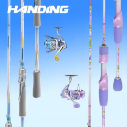 Caña Telescópica de Spinning HANDING Blanca – Combo compacto para viajes y camping