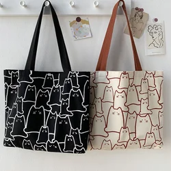 Bolso tote con diseño de gato y cierre para hombro