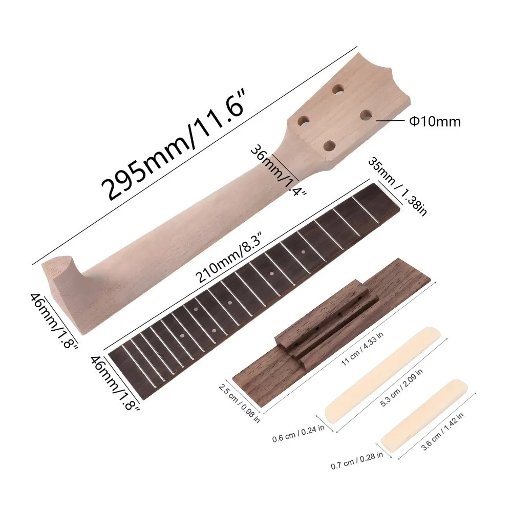 Diapasón de palisandro y kit de mástil con puente y clavijas - imagen 4