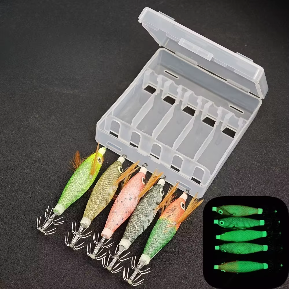 Egi Set ACKIBBIK – 5 Señuelos Luminosos para Calamar y Pulpo - imagen 2