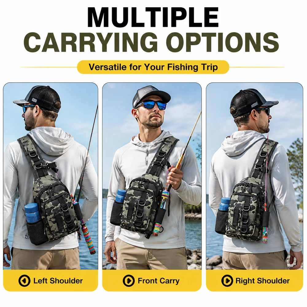 Bolsa camuflada para salidas de pesca al aire libre
