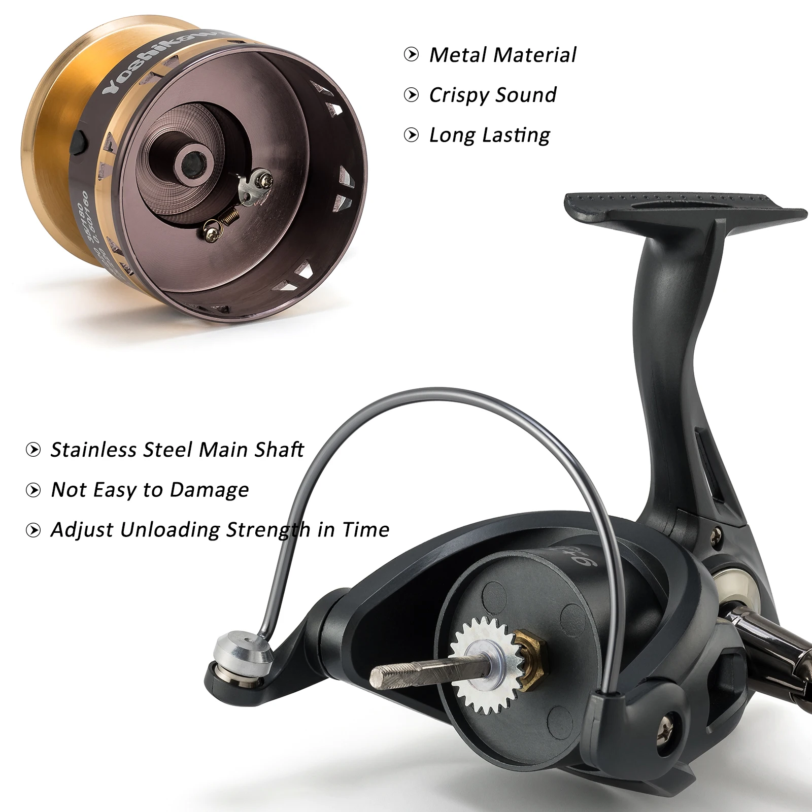 Carrete de pesca giratorio acero inoxidable y bobina CNC salada - imagen 3
