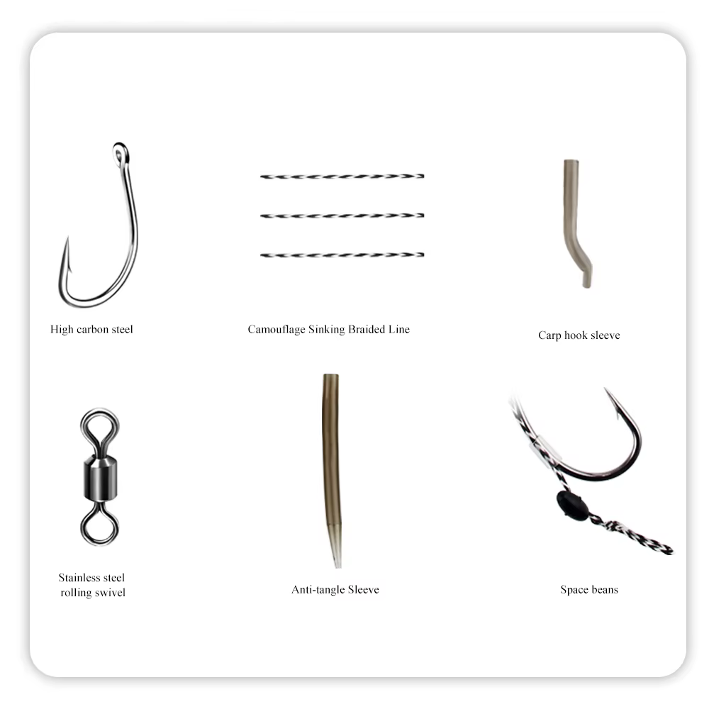 FTK Aparejo de Pelo para Carpa – Leader 30-60LB - imagen 2