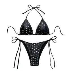 Bikini de lunares informal de verano para la playa, vacaciones
