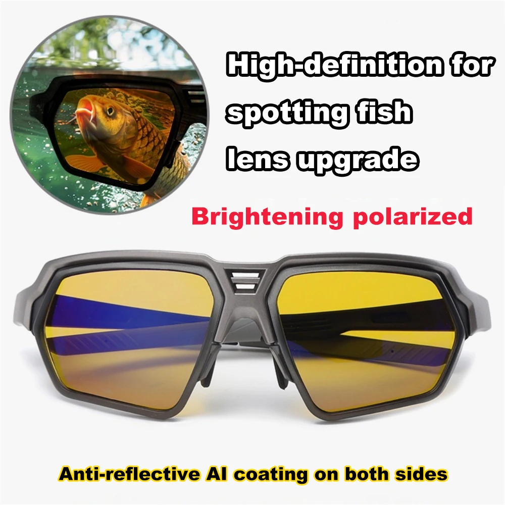 Gafas de sol polarizadas UV400 para pescar: lentes HD espejo azul - imagen 2