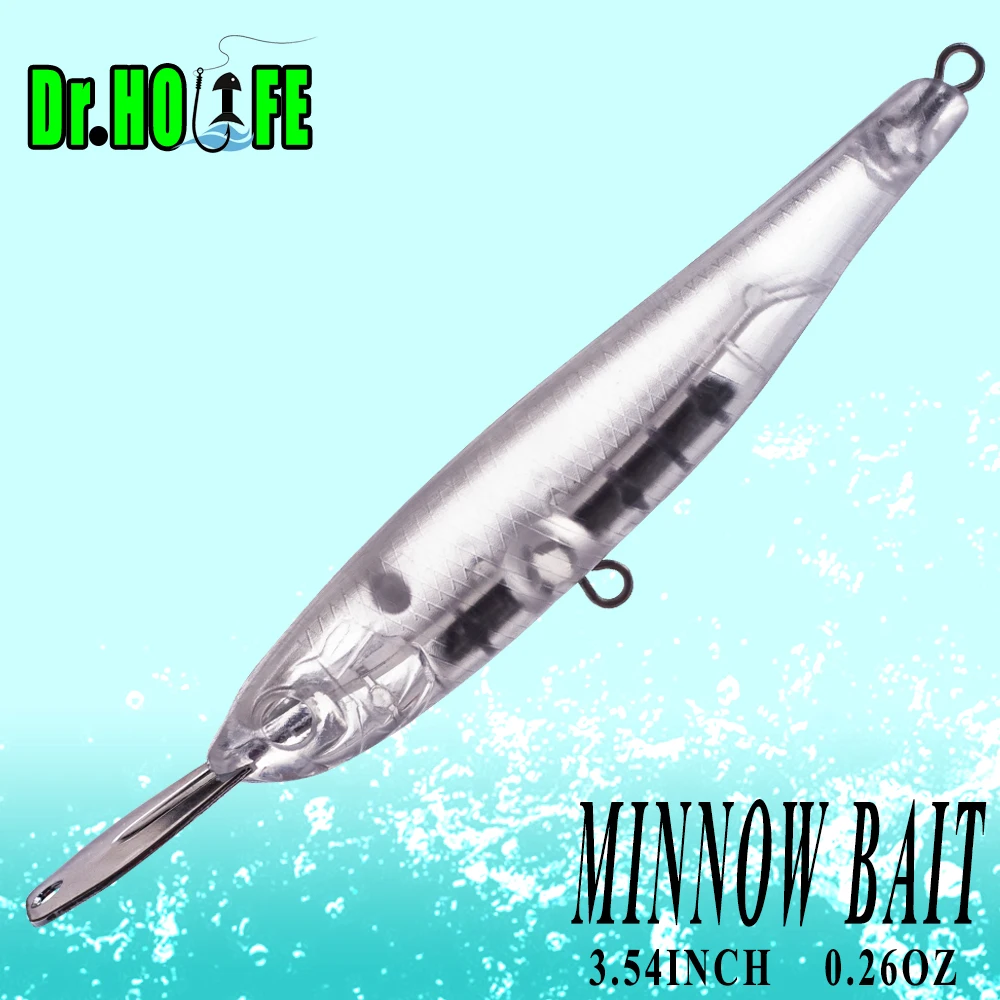 Dr.Holife Cebos Minnow sin pintar de hundimiento silencioso duro - imagen 3