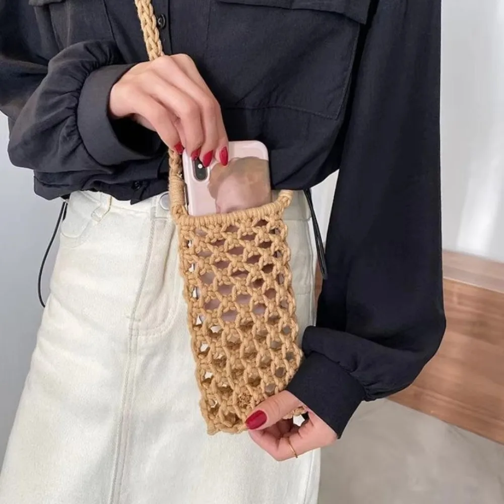 Bolso de hombro tejido para móvil, vista general