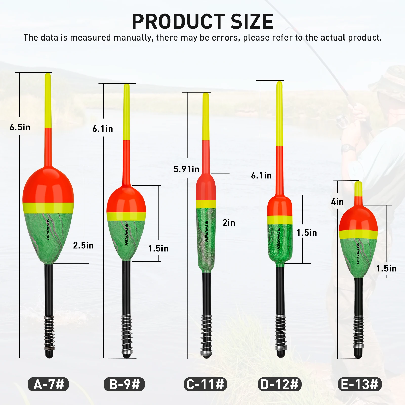 THKFISH Flotadores deslizantes de madera con resorte para lubina - imagen 5