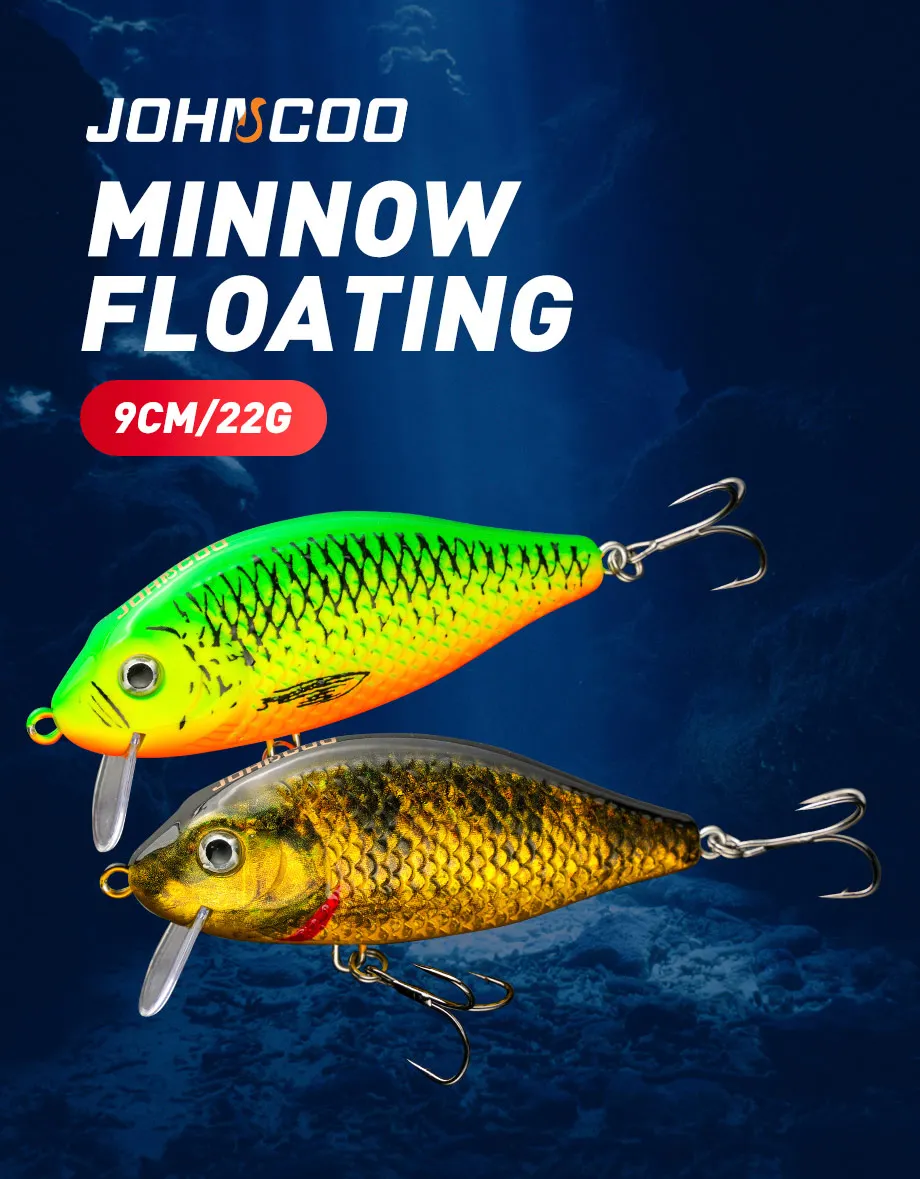 Señuelo flotante tipo minnow en acción