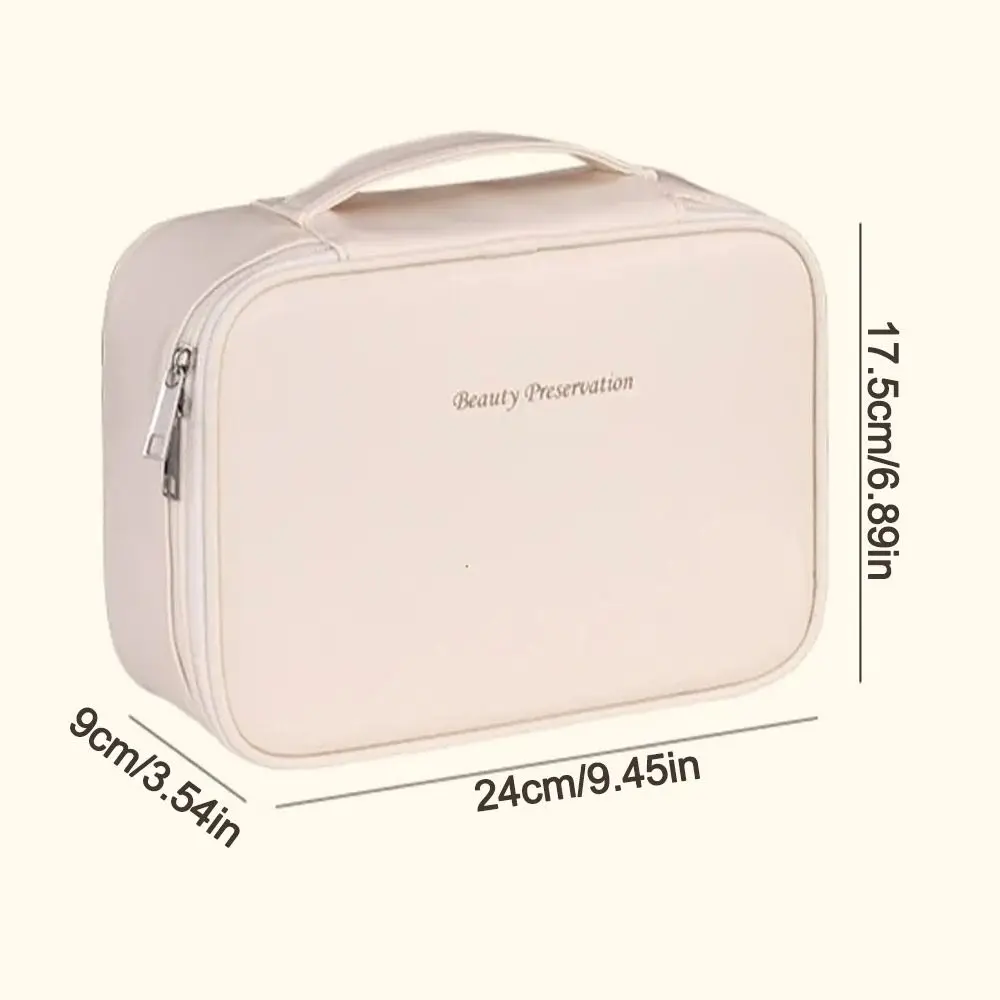 Bolsa de cosméticos impermeable de doble capa con cierre