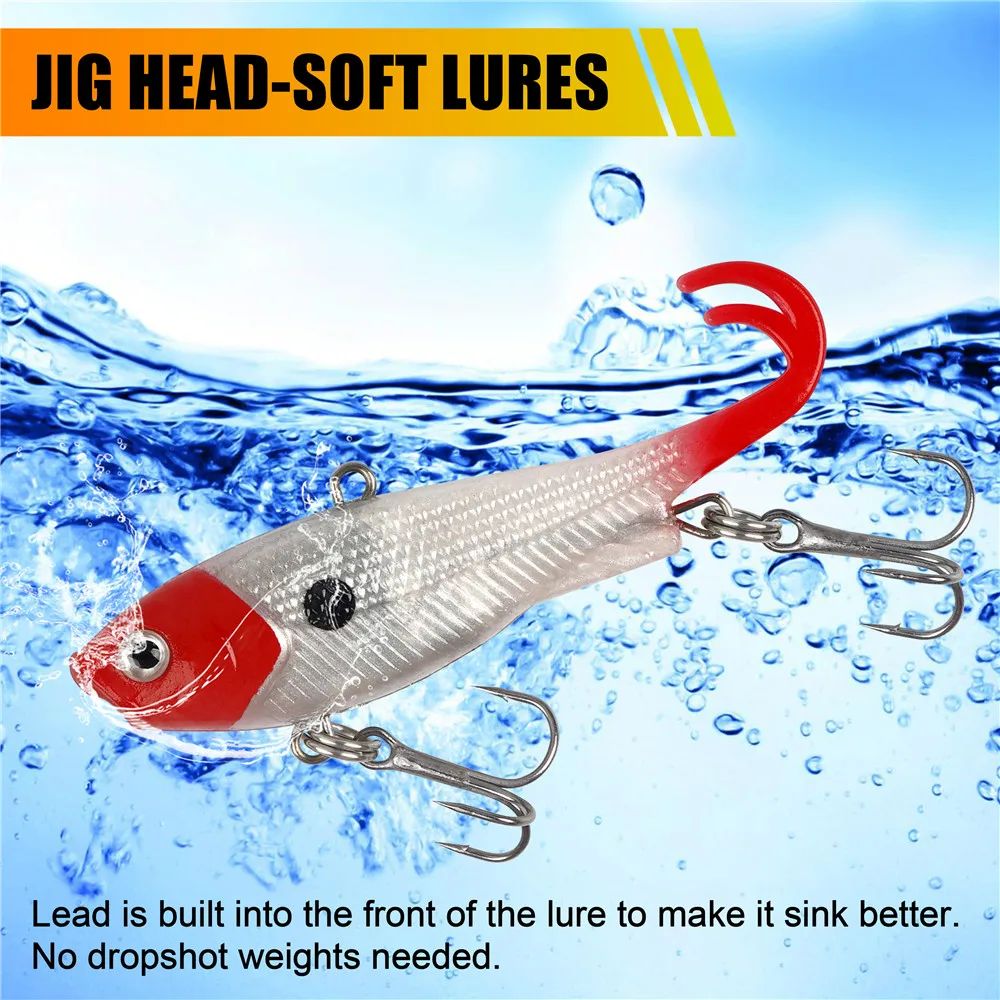 Señuelos blandos lubina con cabeza jig y swimbait para lucioperca - imagen 2