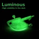 Anzuelos Jig Head con spinnerblade luminosa para vinilo