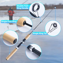 Goture Caña telescópica de pesca en hielo de fibra de carbono