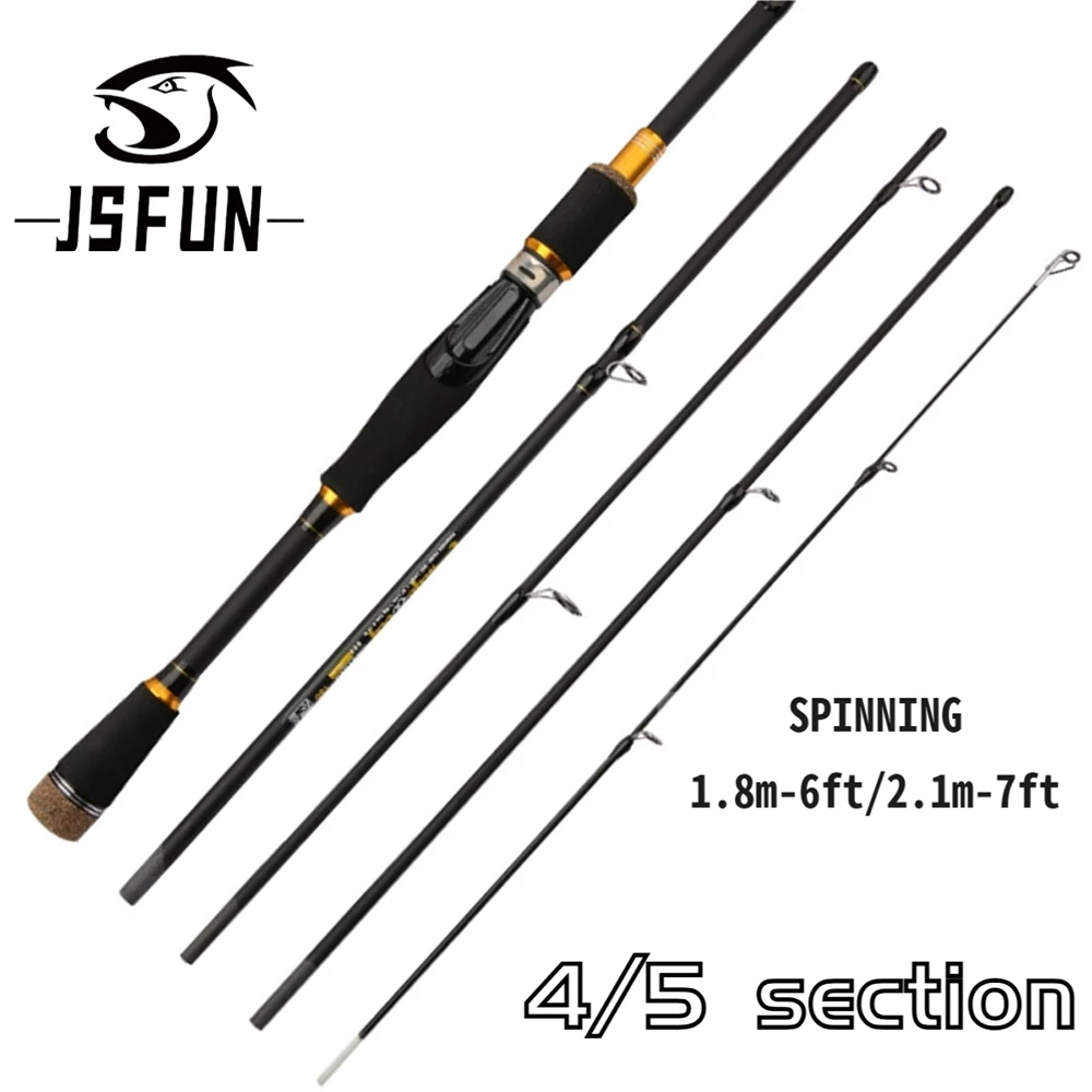 JSFUN caña spinning de carbono portátil para viaje - imagen 3