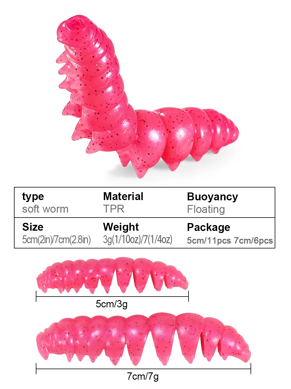 Detalle del cebo de larva Spinpoler