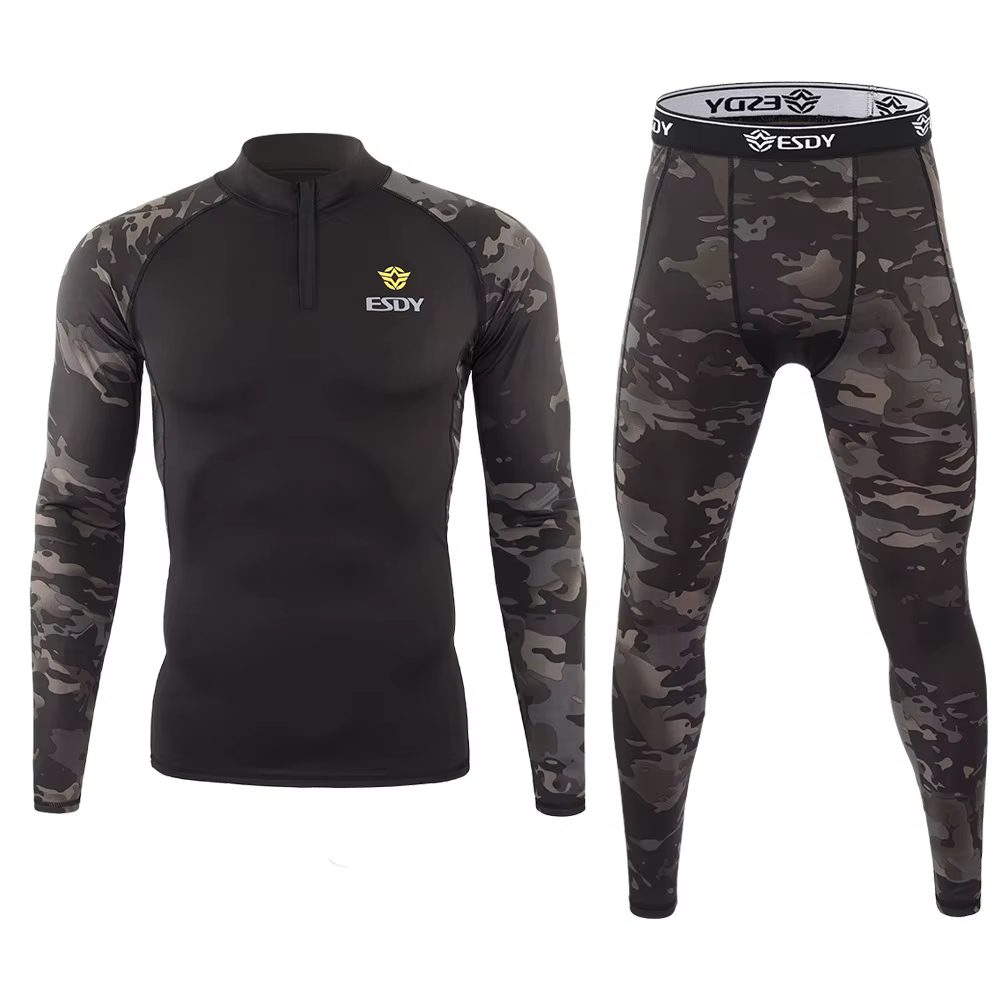 Ropa interior térmica camuflaje para hombre pesca secado rápido - imagen 3