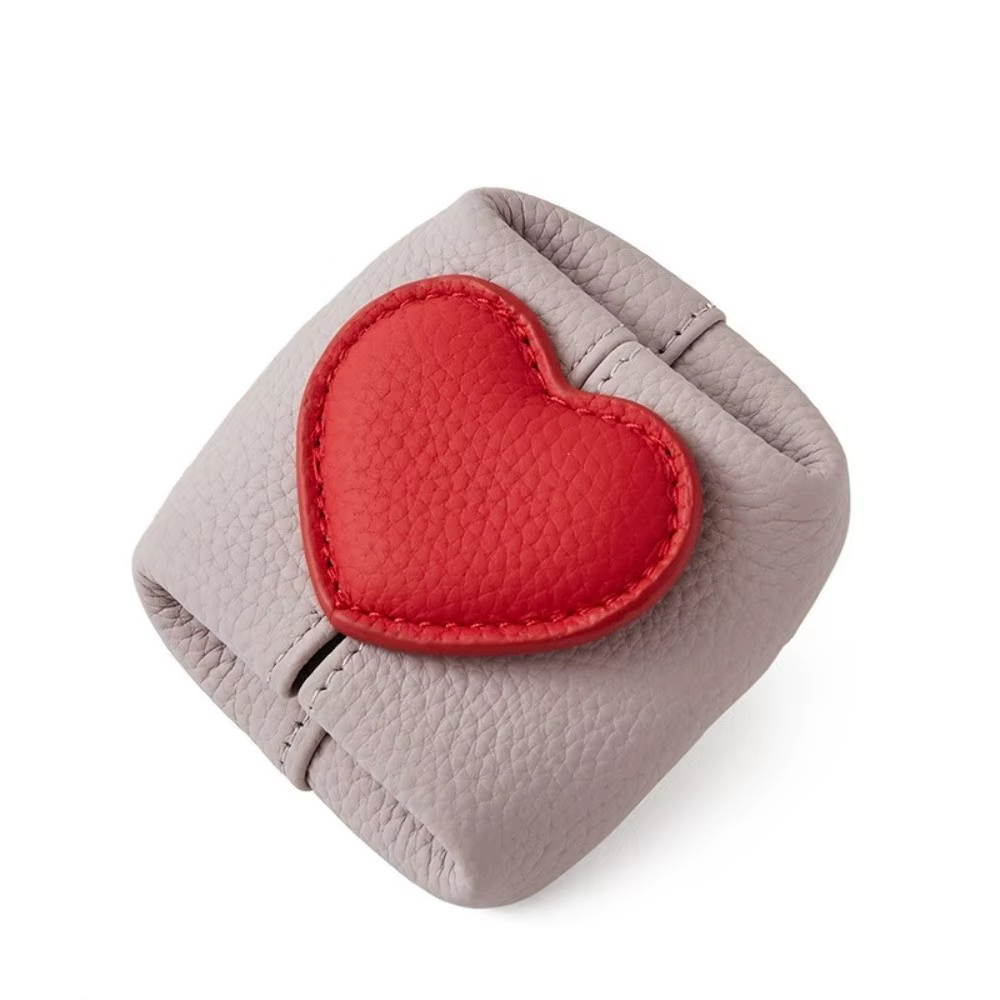 Bolsa de joyería portátil y monedero con diseño de corazón