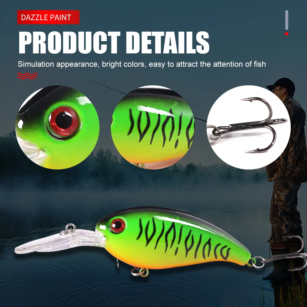 Señuelo crankbait profundo wobbler de labio largo para lubina - imagen 5