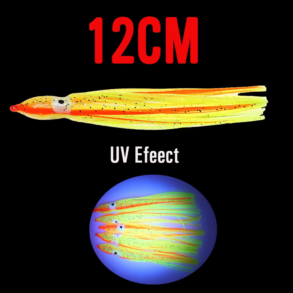 Wifreo Señuelos de vinilo calamar UV luminosos para atún y pez vela - imagen 2