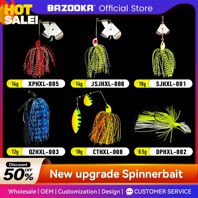 Bazooka Spinnerbait - Señuelo giratorio para lubina y lucio