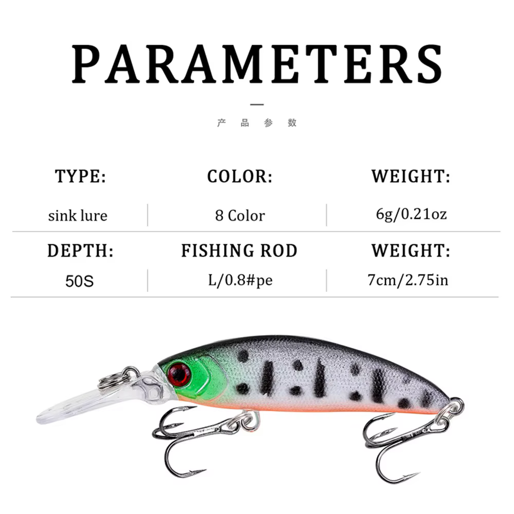 Señuelo jerkbait minnow de lengua larga para lubina - imagen 4