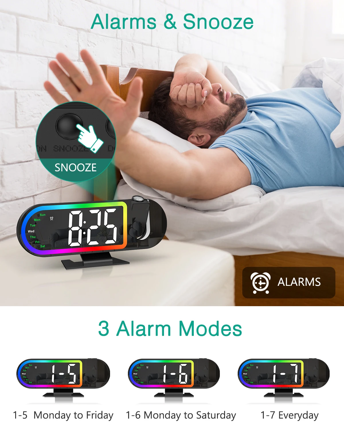 Reloj ORIA para dormitorio