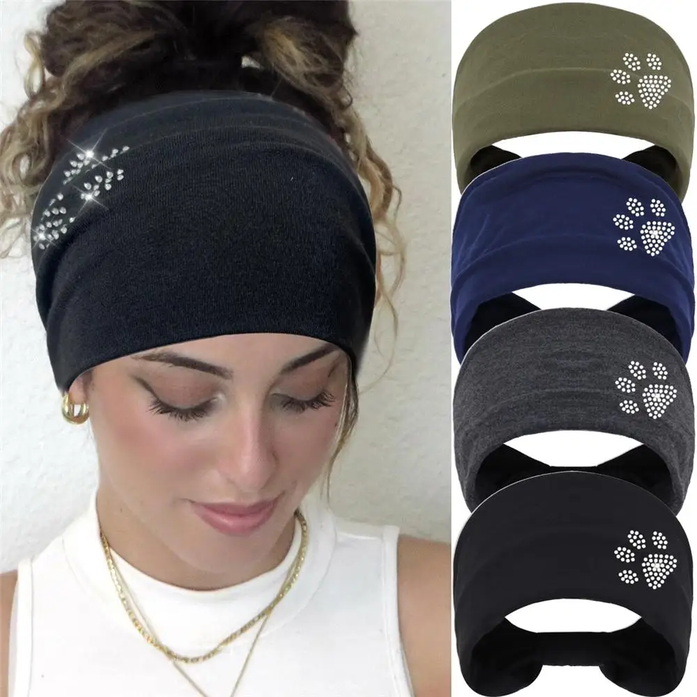 Diadema elástica con pedrería ancha y adorno moderno para mujer - imagen 3