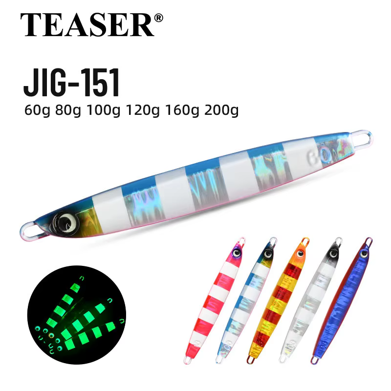 Jig de Metal Teaser J151 para Jigging en Mar – Brillo UV - imagen 4