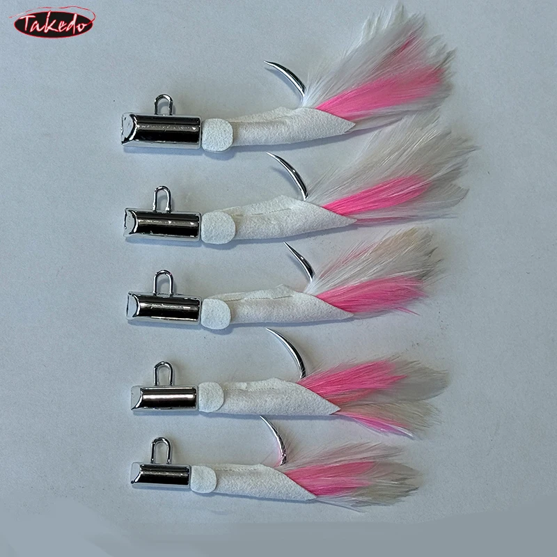 TAKEDO JW01 Anzuelo jigging piel de venado galvanizado para atún y mar - imagen 4
