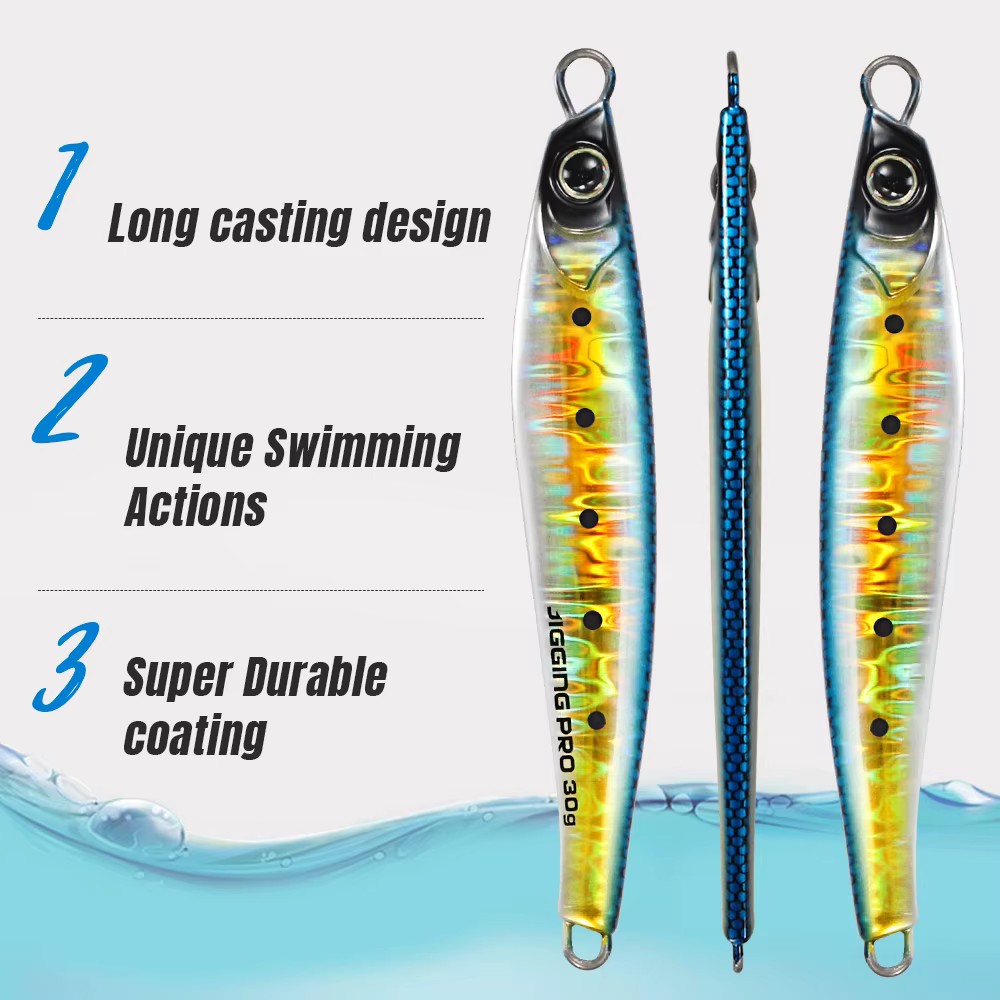 JIGGING PRO – Señuelo metálico UV luminoso para pesca vertical - imagen 4