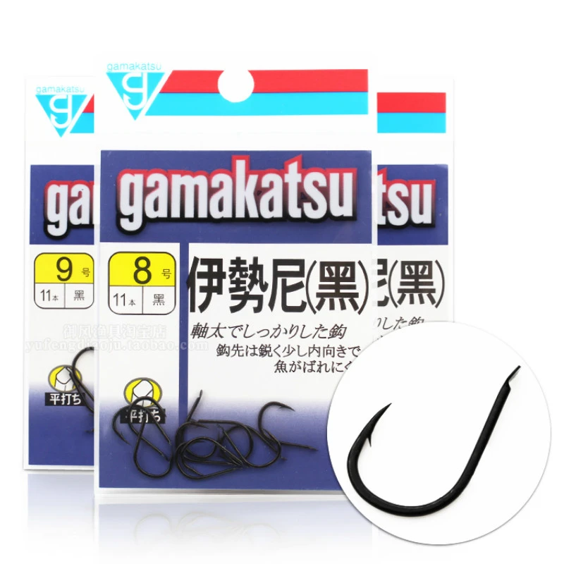 Gamakatsu ISEAMA anzuelos negros acero al carbono para carpa - imagen 4